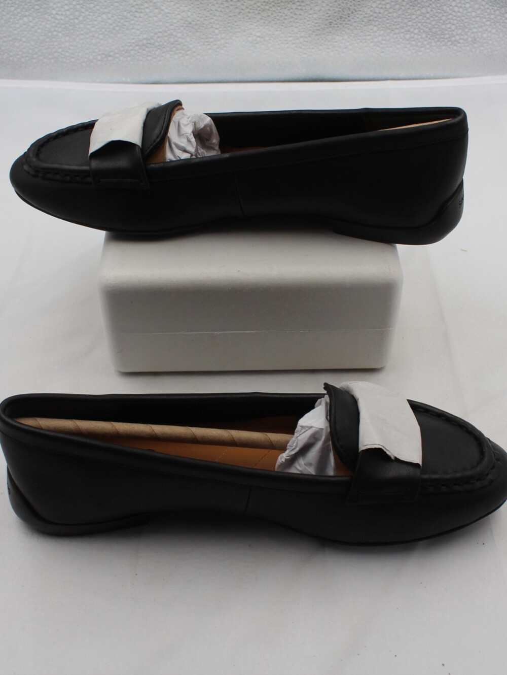 Franco Sarto Faris Size 6M Women Slip On Flat Loafers Shoes Black SY Synthetic
